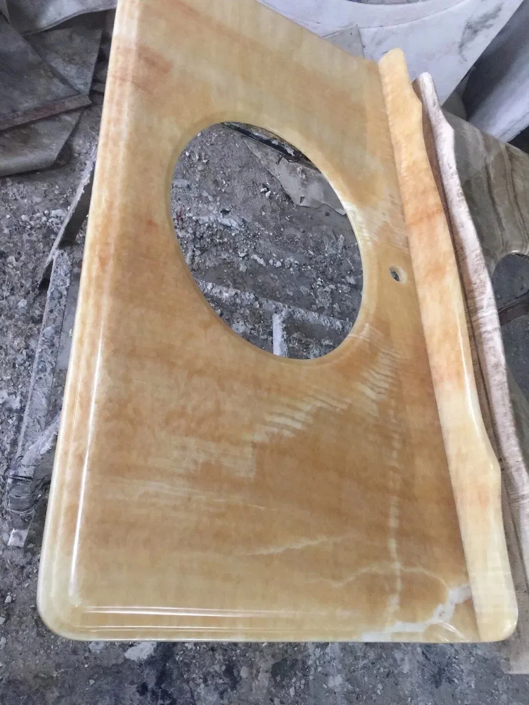 Custom Made Wooden Pattern Onyx Kitchen Countertops and Vanity Tops for Projects