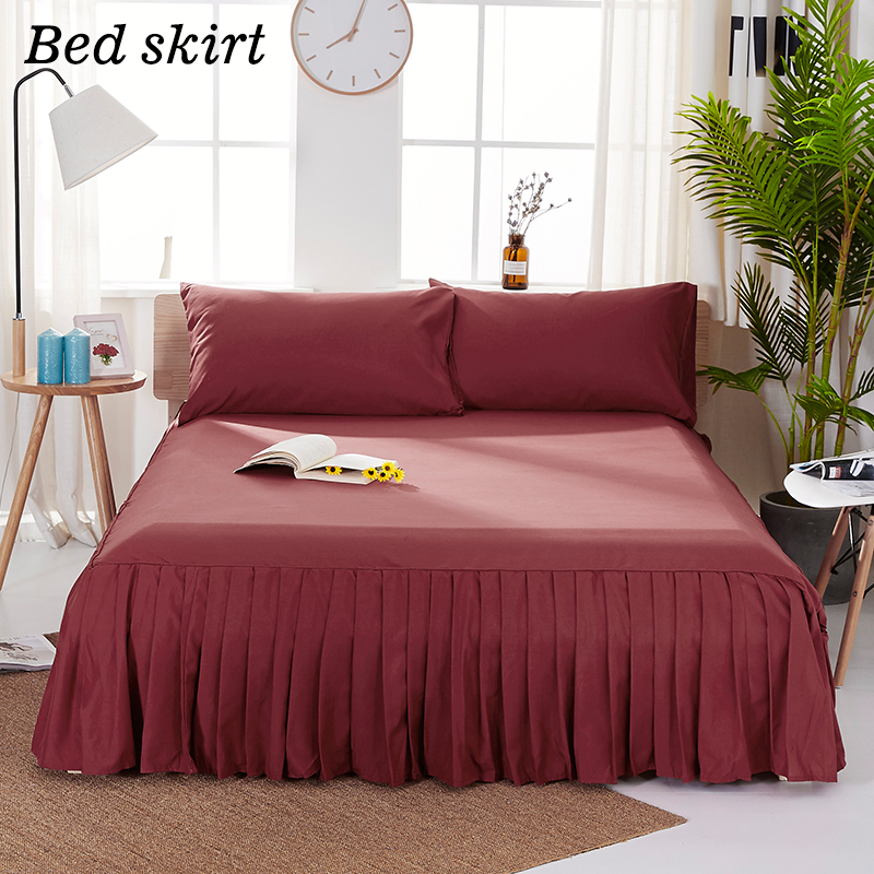 Premium Bed Skirt with Adjustable Elastic Belt Queen, King and C-King Size Bed Skirt