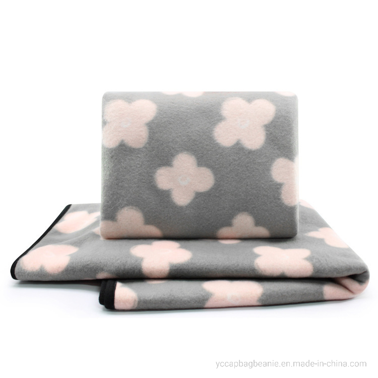 100%Polyester Promotional Polar Microfiber Picnic Fleece Blanket