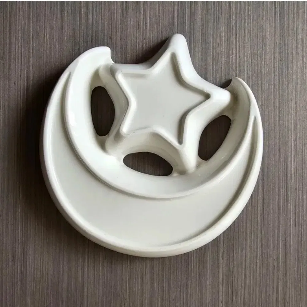 Ceramic Star Moon Shaped Serving Tray Eid Ramadan Plate, Dish Ramadan Kareem Decoration Tray Eid Mubarak Dessert Tray