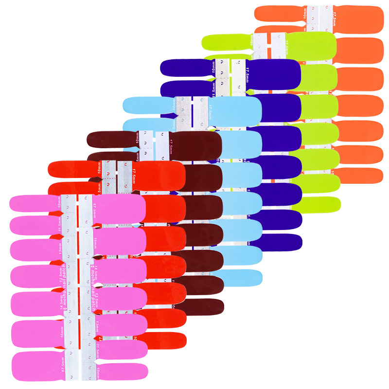Semi Cured UV Nail Gel Strips Solid Color Nail Art Stickers