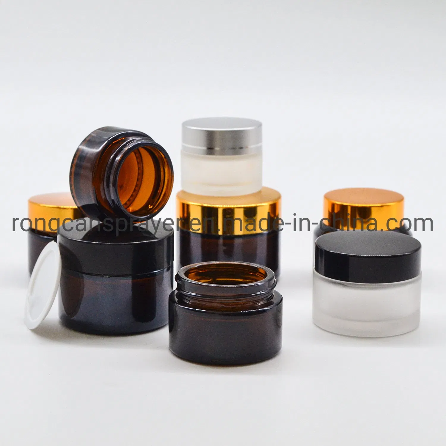 1oz 50g 50ml 100ml Clear Empty Frosted Glass 2oz 50 Ml Skin Face Body Cream Cosmetic Containers Jars
