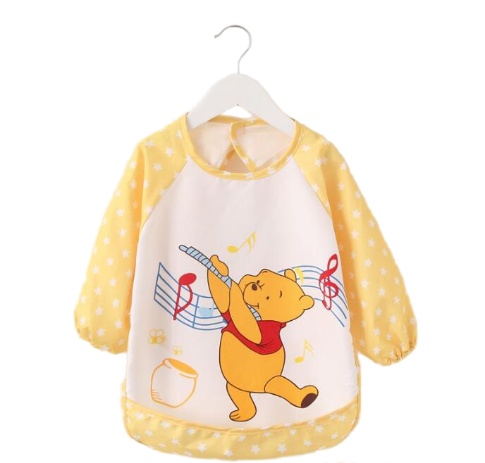 Animal Printing Cloth Baby Bibs Smock Children Bib Burp Long Sleeve Baby Clothes for Having Dinner