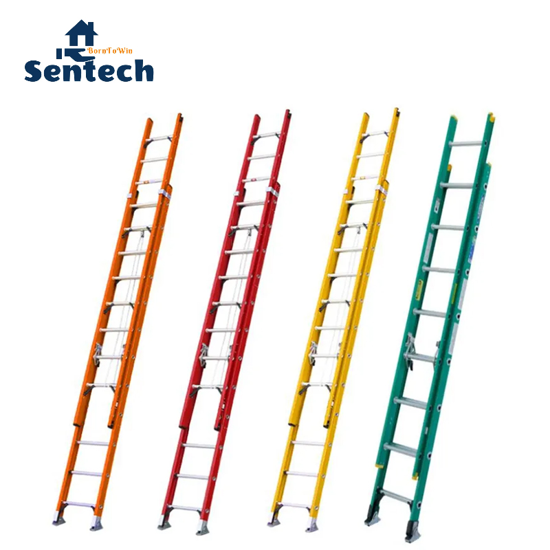 ANSI Standard Non-Conductive Fiberglass Extension Ladder Industrial Use