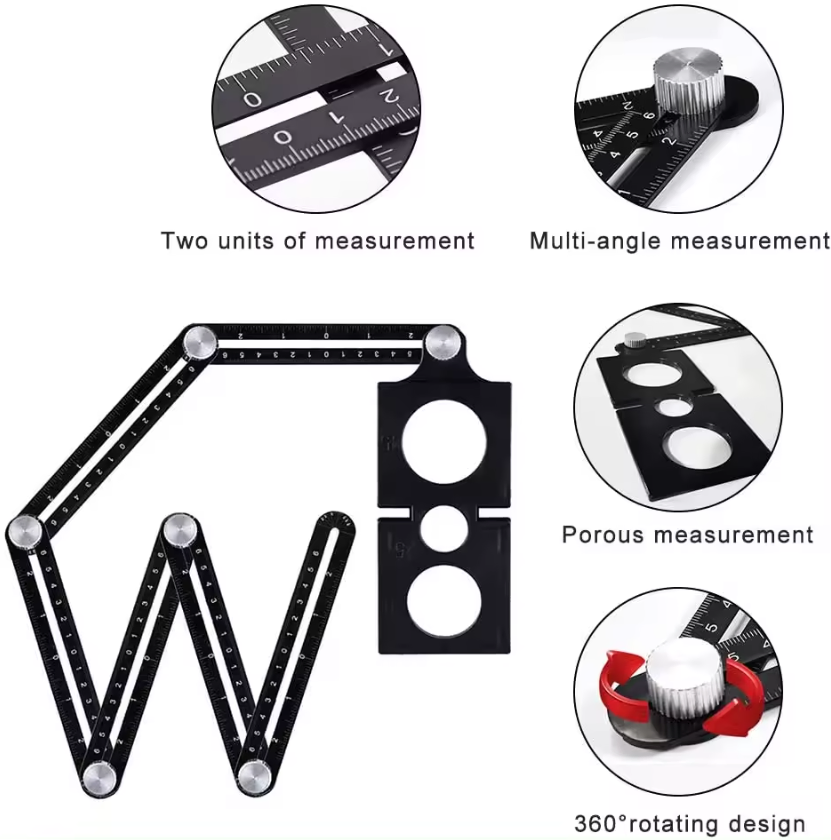 High Quality Tile Cutting Hole Six Fold Ruler