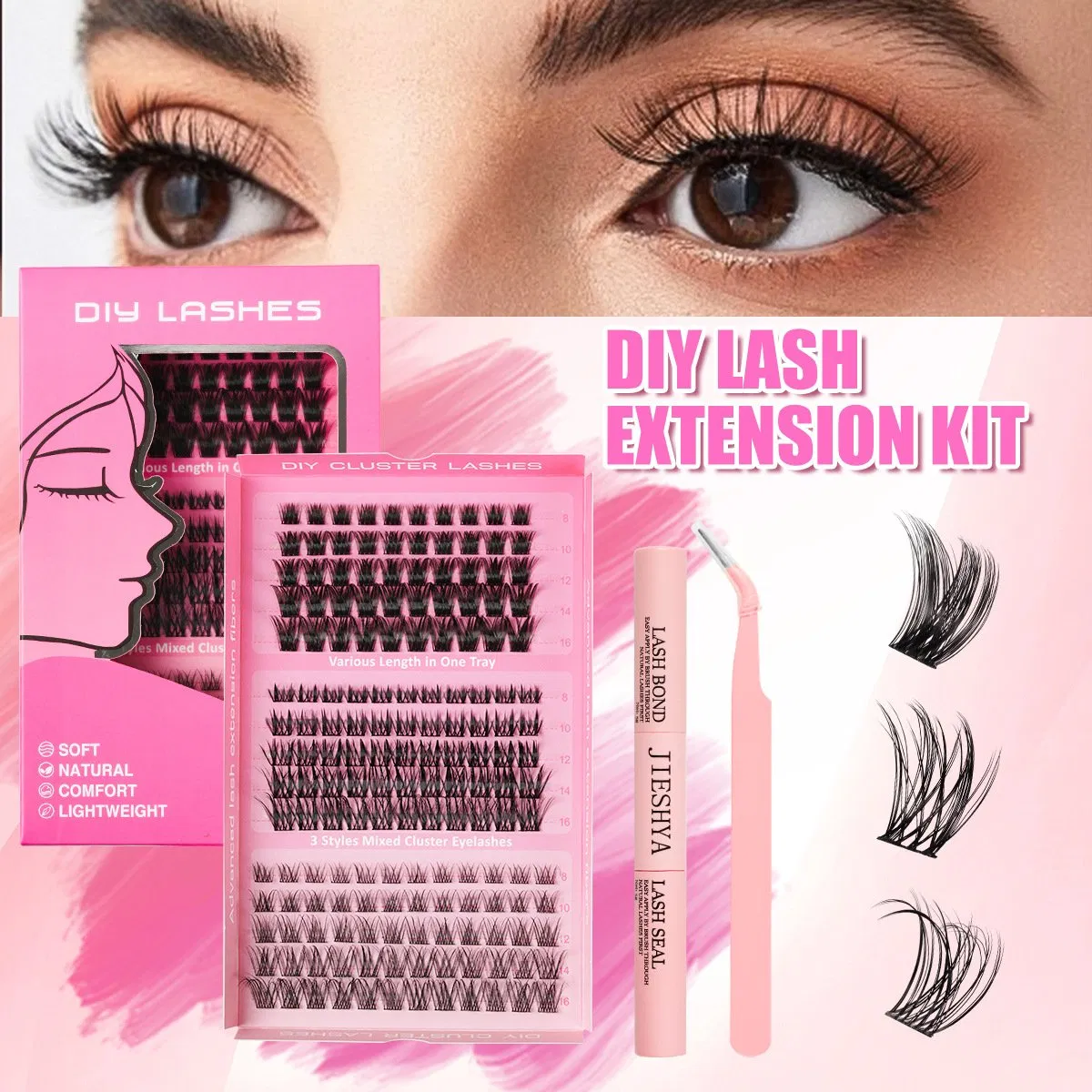 Popular Domao Strip Single-Cluster False Eyelash Set