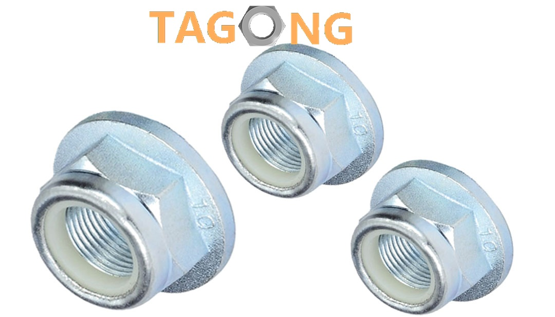 Гайка DIN EN1666 шестигранная с фланцем, сталь 45, цинк