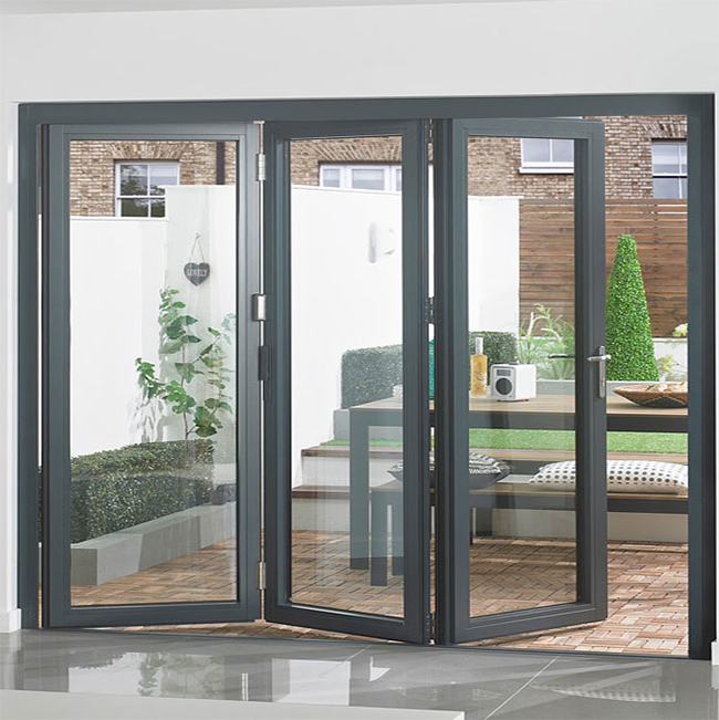 Customized Waterproof Heatproof Exterior Aluminum Glass Bifold Sliding Door Price