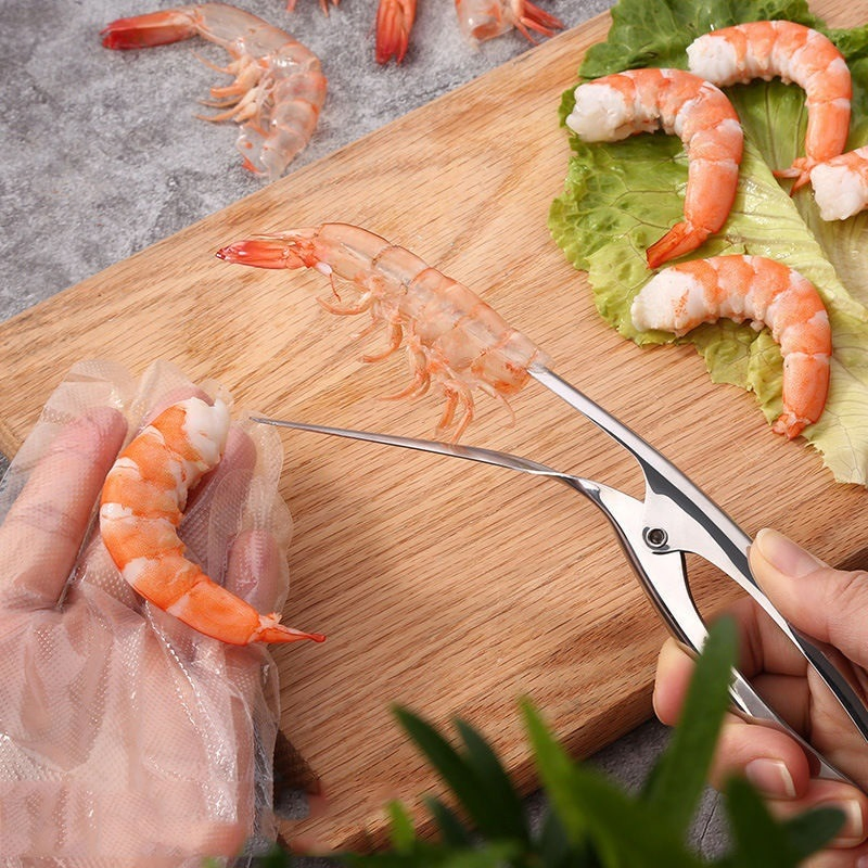 Stainless Steel Shrimp Plier Shrimp Prawn Peeler Shrimp Peeling Kitchen Tool Shrimp Peeling Deveining Opener Tool Plier Bl17163