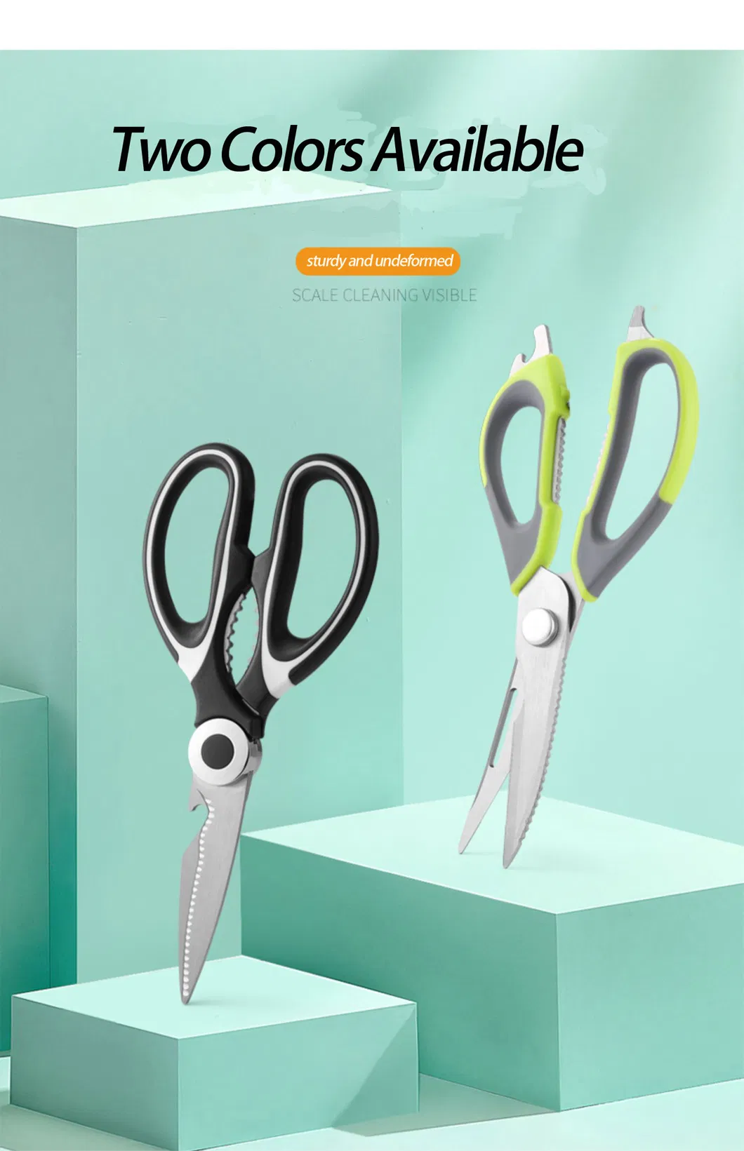 Stainless Steel Kitchen Scissors Kitchen Shears All Purpose Heavy Duty Multipurpose Utility Sharp Scissors for Food, Meat, Poultry, Vegetable Office Scissors