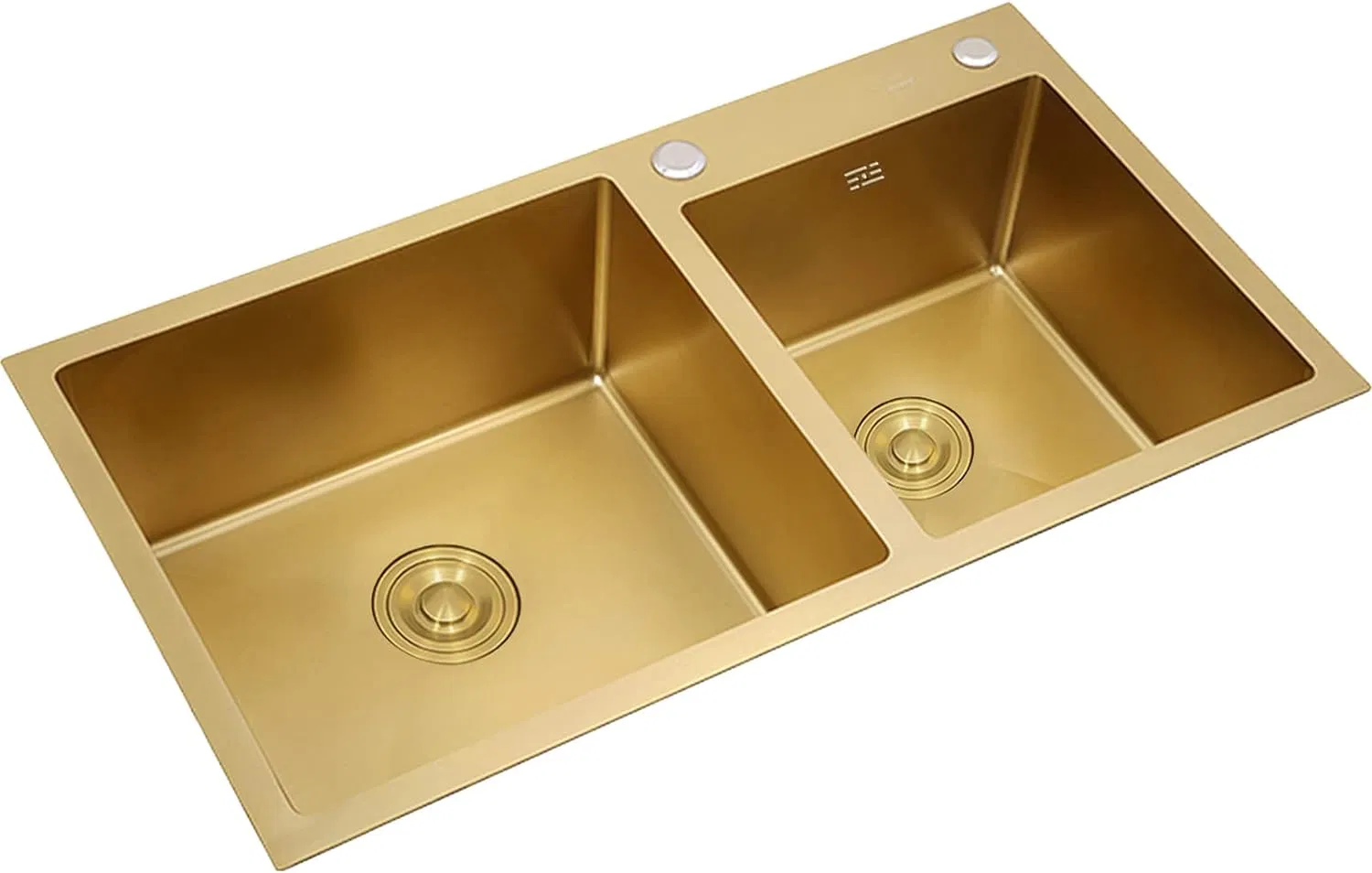 Gold Double Bowl 304 Handmade Stainless Steel Sink Bottom Black Kitchen Sink