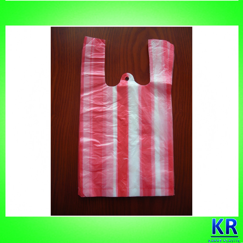 HDPE T-Shirt /Vest/Rubbish Handle /Garbage/Trash/Shopping Packaging/ Bags with Colorful Stripe.