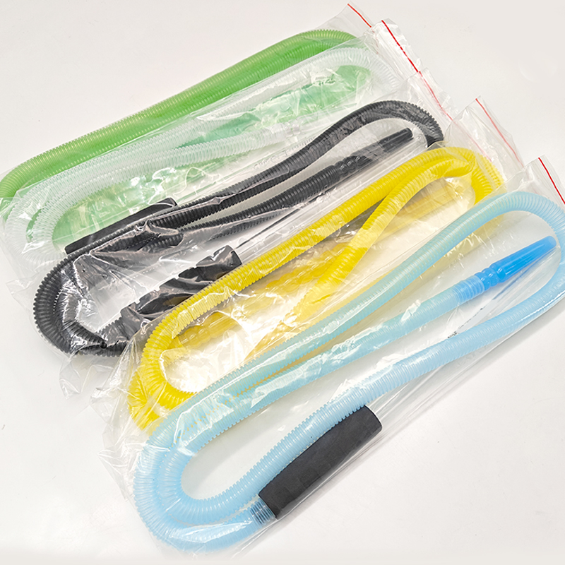 Logo Luxury Plastic One Use Time Smoking Shisha Hookah Plastic Disposable Hose