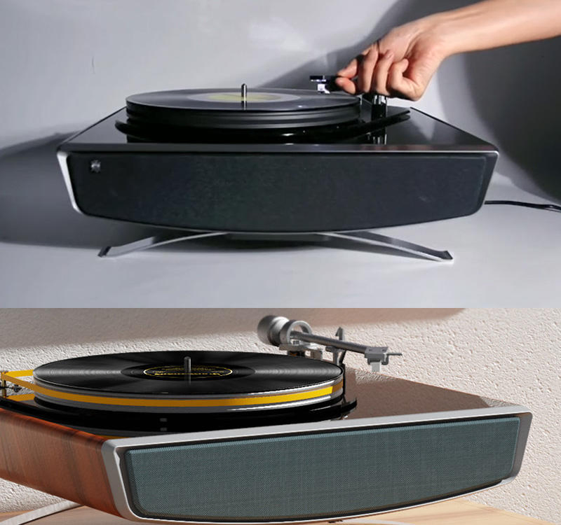 New Design HiFi Turntable Lp Vinyl Record Player with Bt Bluetooth FM Radio and Built-in Stereo Speaker