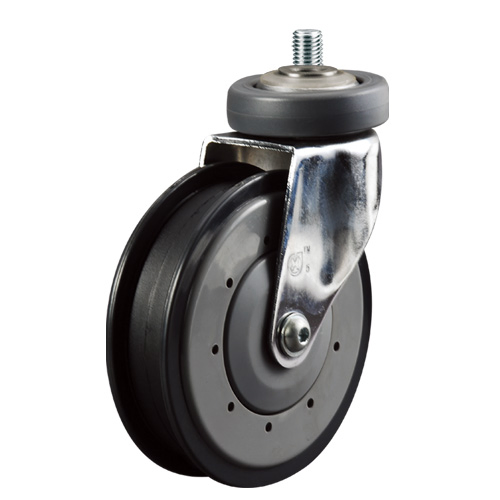 Factory 100mm Swivel Thread Stem Caster Shopping Trolley Wheel PU Castor Wheel