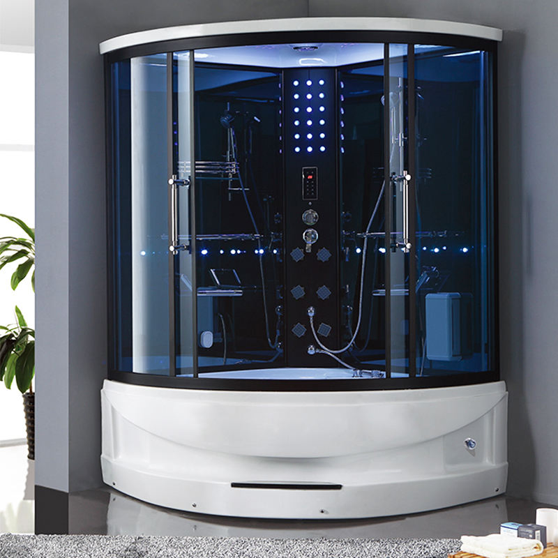 Foshan Dubai Modern Computer Controlled Steam Shower Room Bathroom Corner Luxury Steam Shower Tub Combo