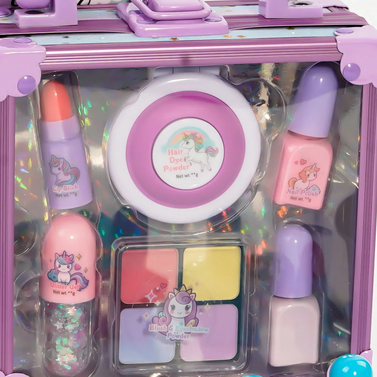 Vibrant Purple Children's Makeup Kit with Safe Ingredients