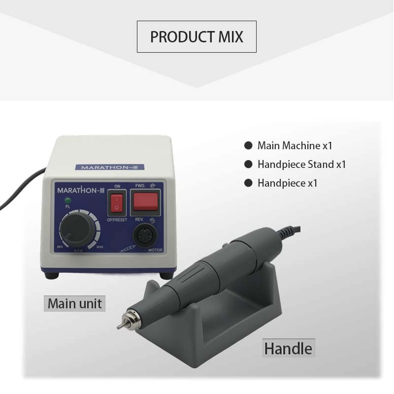 45000rpm Manicure Marathon-3 Portable Dental Laboratory Micromotor Polishing Handpiece Nail Drill