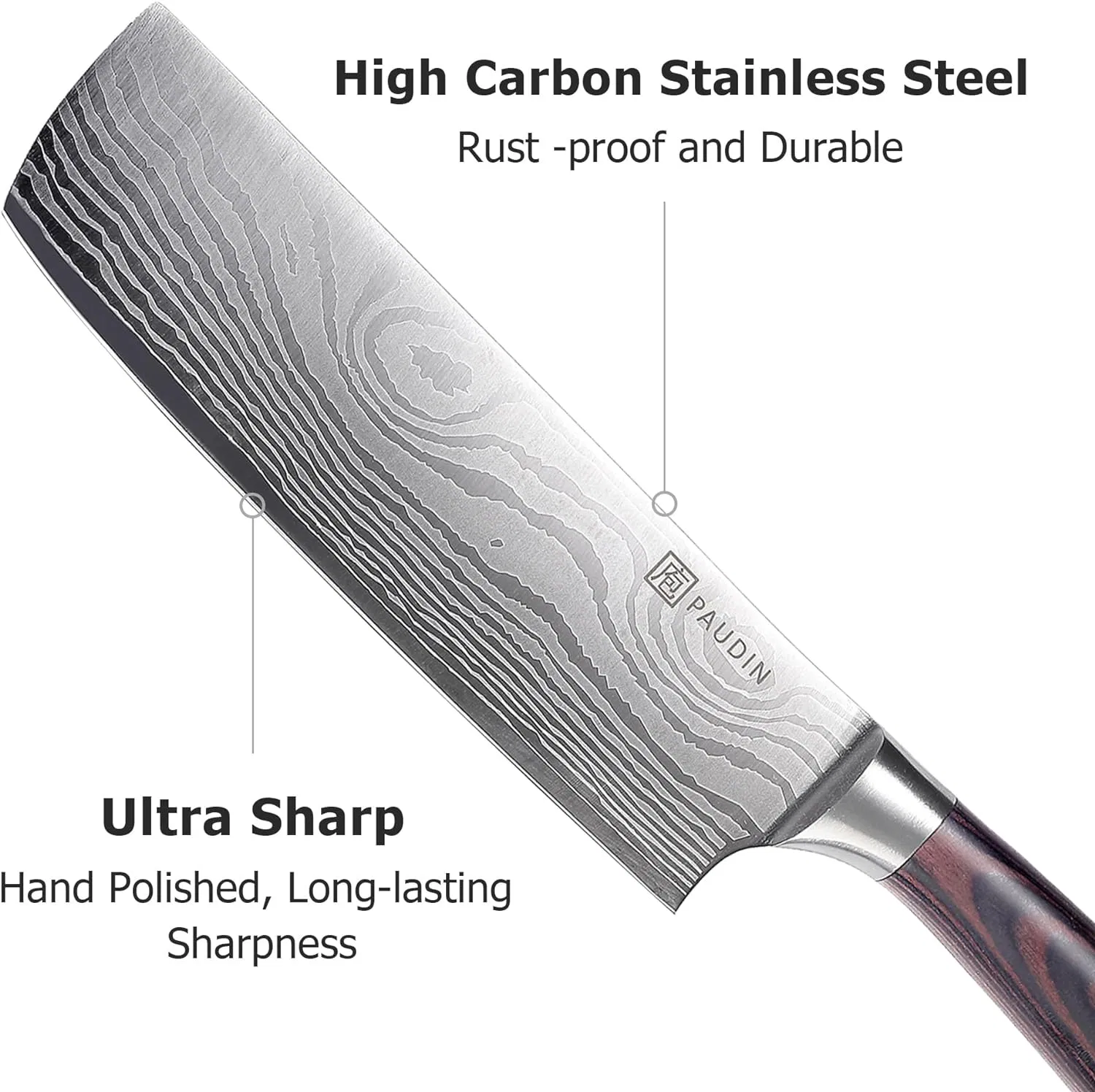 Razor Sharp Meat Cleaver and Vegetable Kitchen Knife, High Carbon Stainless Steel