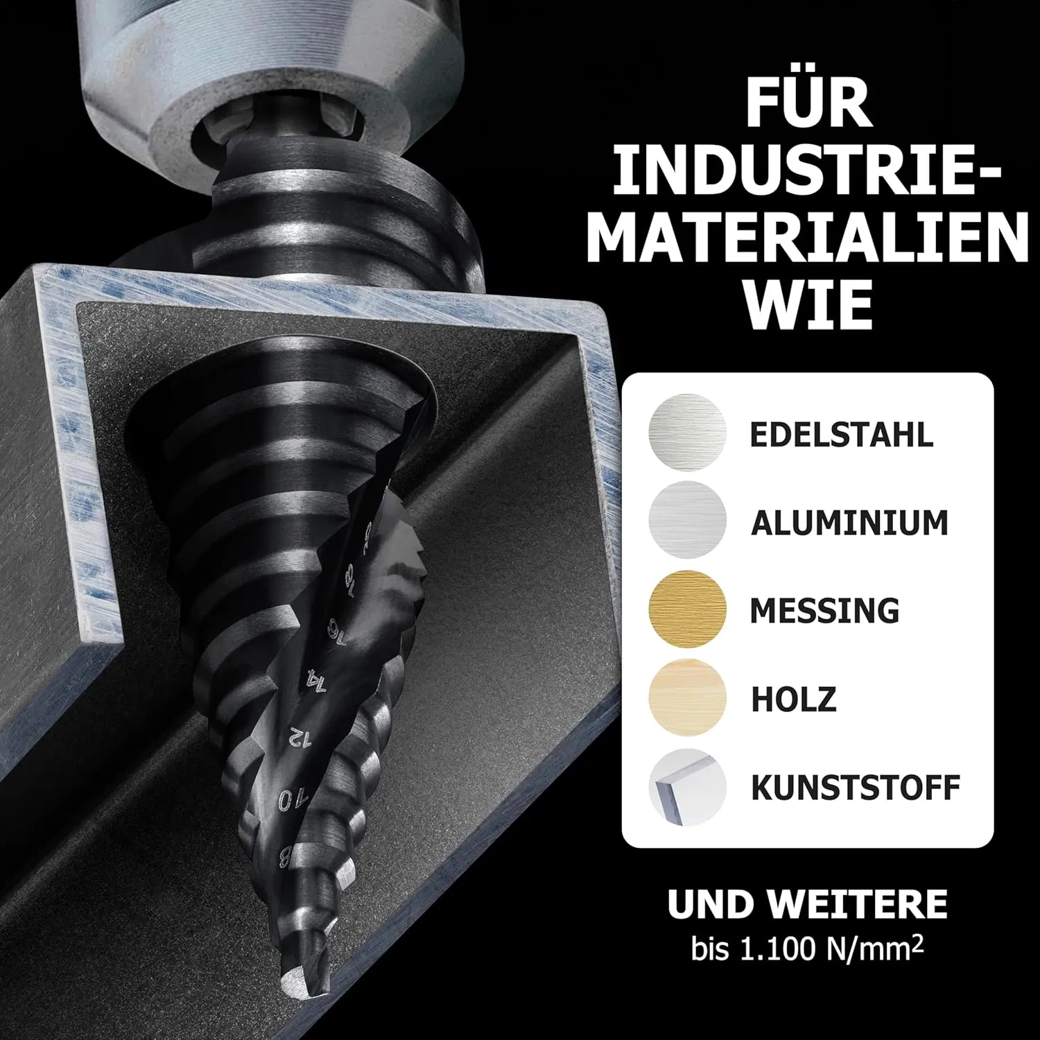 Factory Price High Quality M35 Cobalt Colorful Coated Spiral Flute HSS Tools Step Drill Bit for Metal Drilling