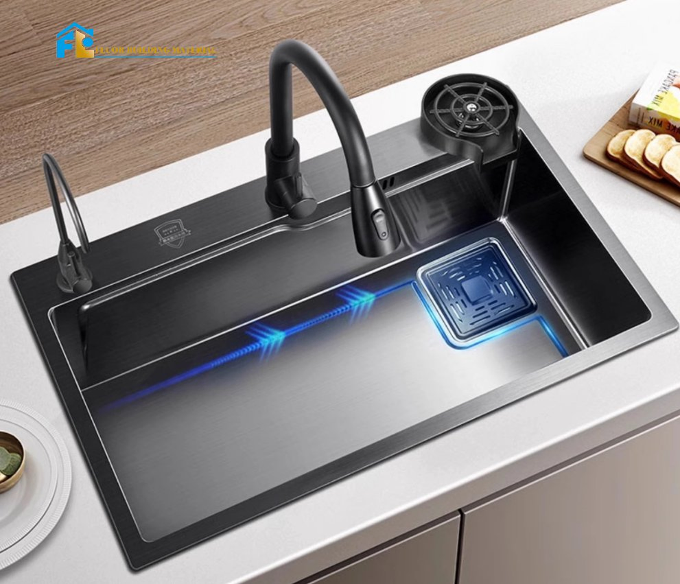 Fluor Wholesale Kitchen Basin Single Sink Faucet Set 304 Stainless Steel