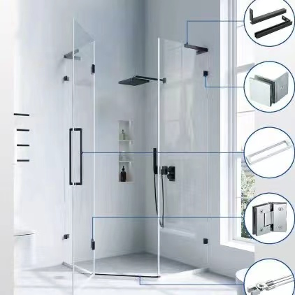 Modern Frameless Glass Shower Room Connector L Bracket