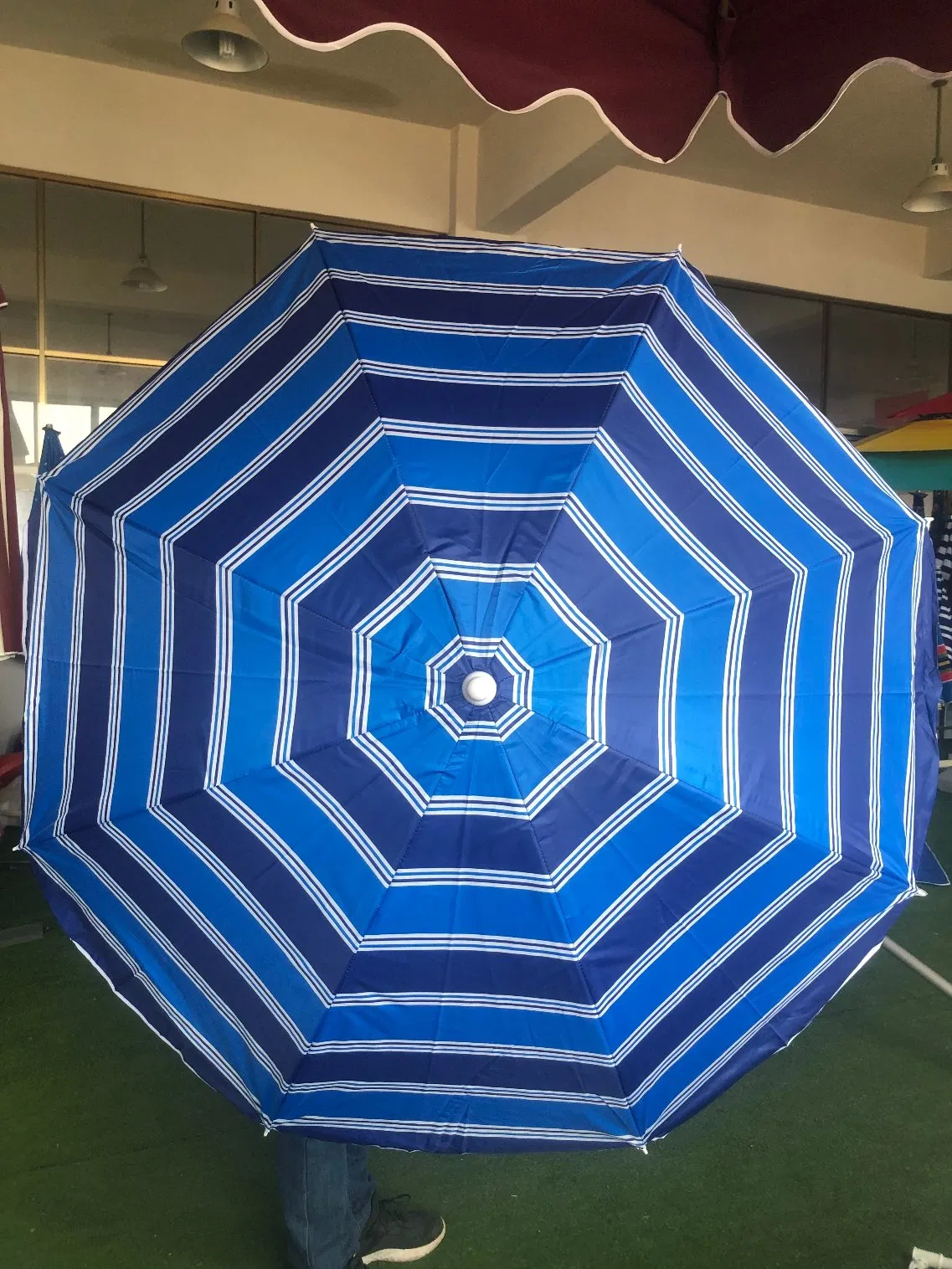 Outdoor Portable Sunshade Umbrella with Sand Anchor, Push Button Tilt and Carry Bag for Patio Garden Beach