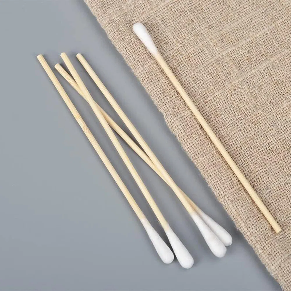 Disposable Bamboo Wooden Stick Cotton Swab Pointed Cotton Buds Special Makeup for Tattoo Eyebrow Trimming