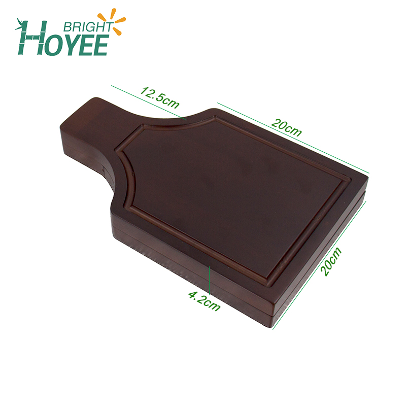 Classic Rubber Wood Printing Cheese Cutting Board with Grooves Handles and Knives