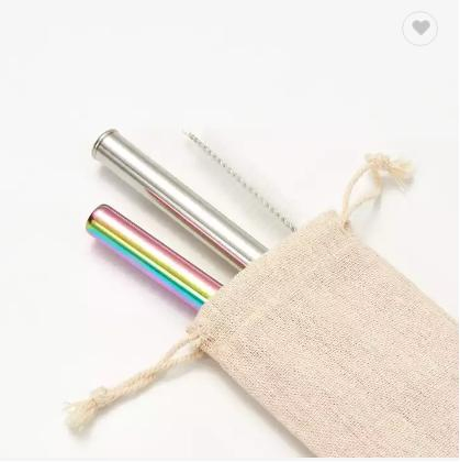 Bar Accessories Muti-Colors Bent Straight Metal Straw 6/8mm Wide