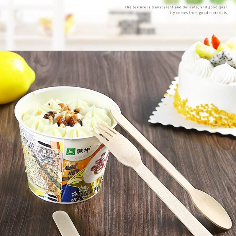 Set of 10 Disposable Wooden Sparking Spoons, Fork