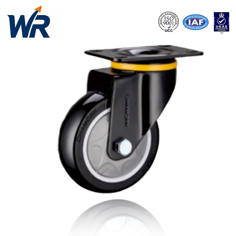 Noise-Reducing Multi-Size Single Ball Bearing Black (PU) Gaming Chair Brakes Caster Wheel