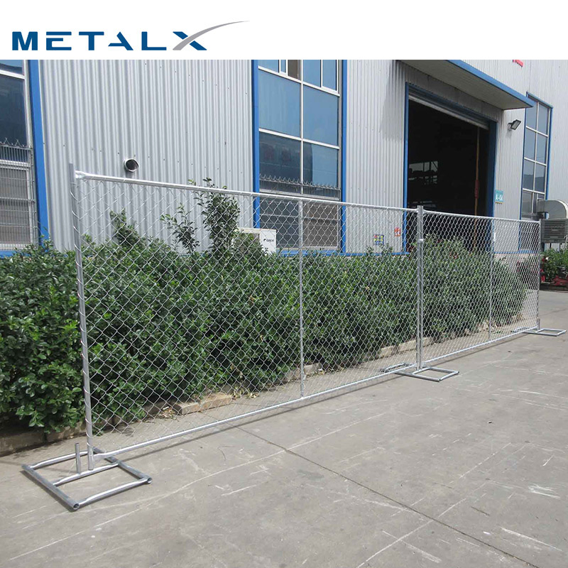 China Manufacturer 6X12FT Stainless Steel/Galvanized Construction Site Cyclone Wire Hoarding Chain Link Wire Temporary Fencing for USA