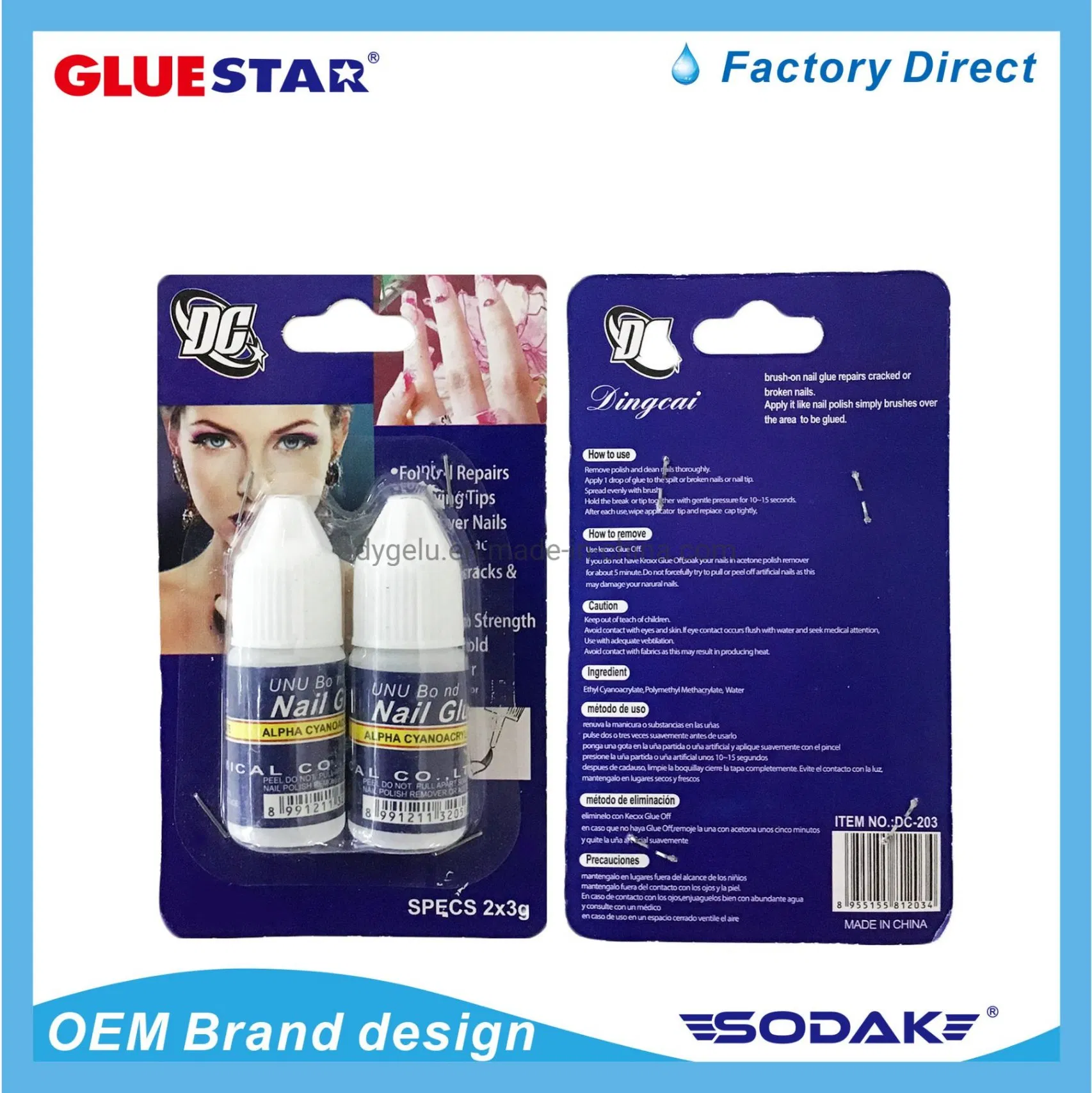 High Quality Strong Long Lasting Nail Glue for Press on Nails Decoration Jewelry Super Strong Nail Glue