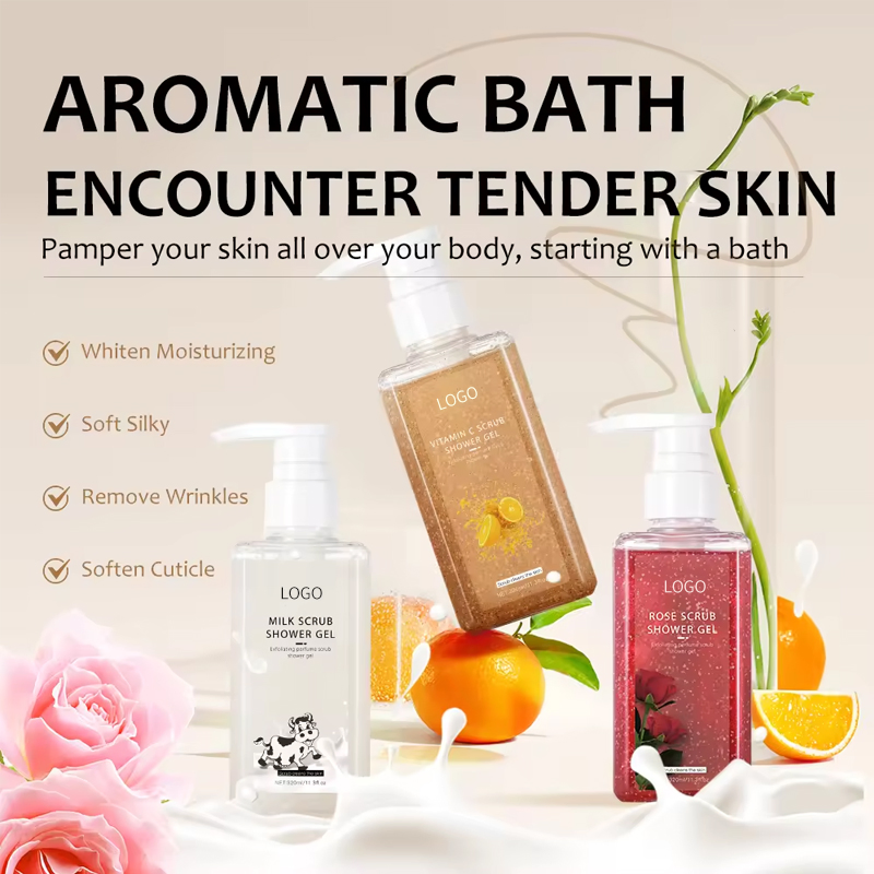 Ditong Private Label Moisturizing Whitening Exfoliating Shower Gel Natural Organic Fruit Scrub Body Wash for Women & Men