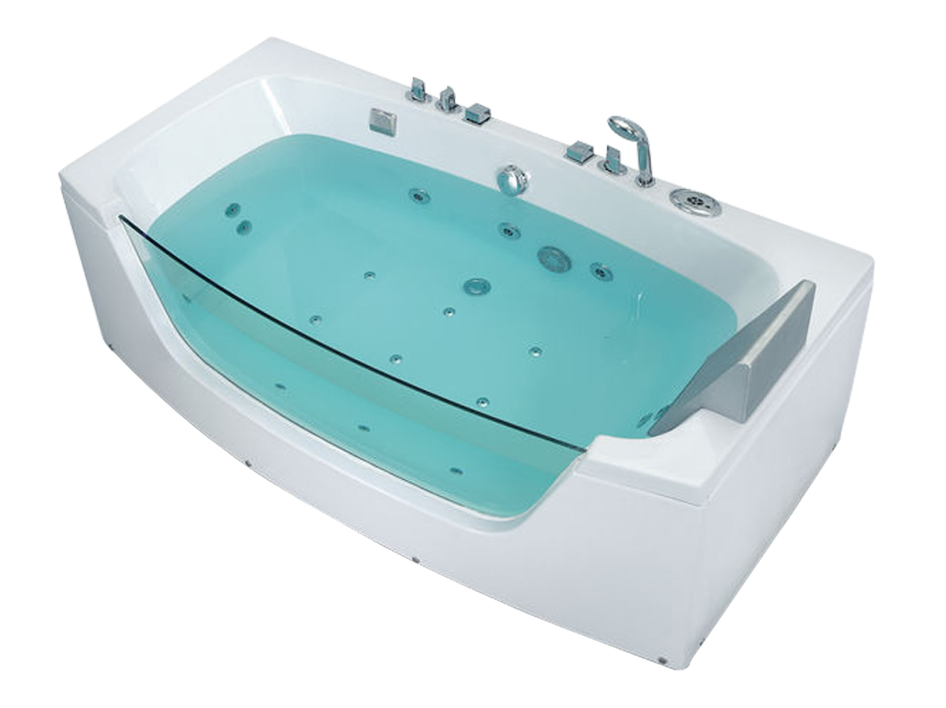 Corner ABS Board Whirlpool Massage Bathtub in White (AB0807)