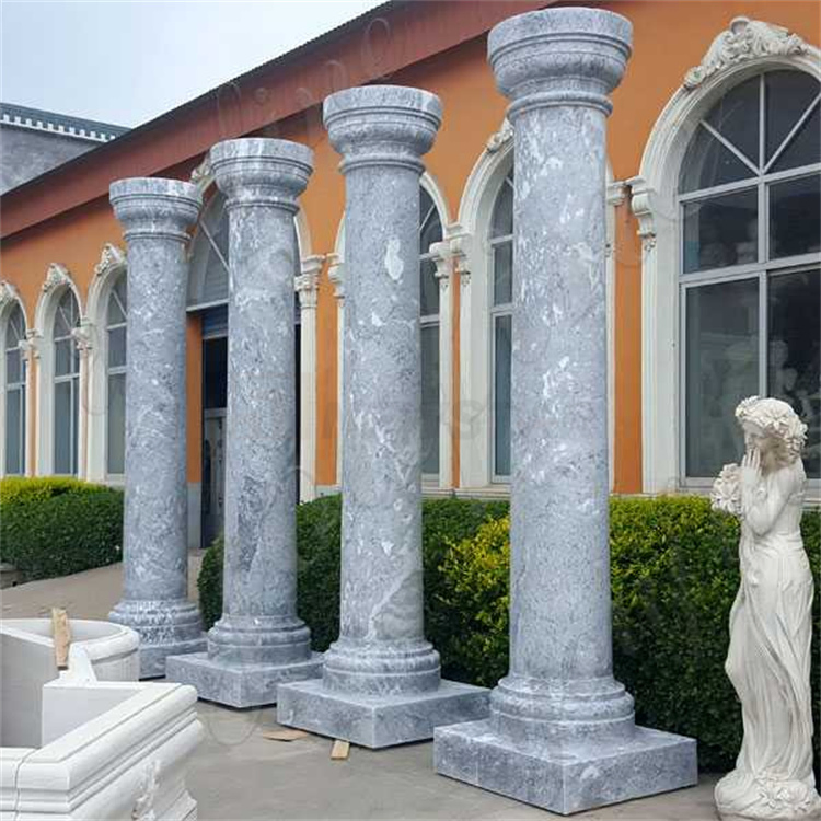 Wholesale Natural Modern Granite Stone Pillar Outdoor Indoor Decorative Marble Column Classical Hand Carved Roman Pillars