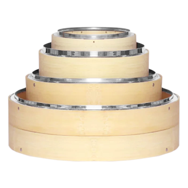 10-Inch Natural Bamboo Bun Steamer Food Steamer Bamboo Steamer with Metal Rim