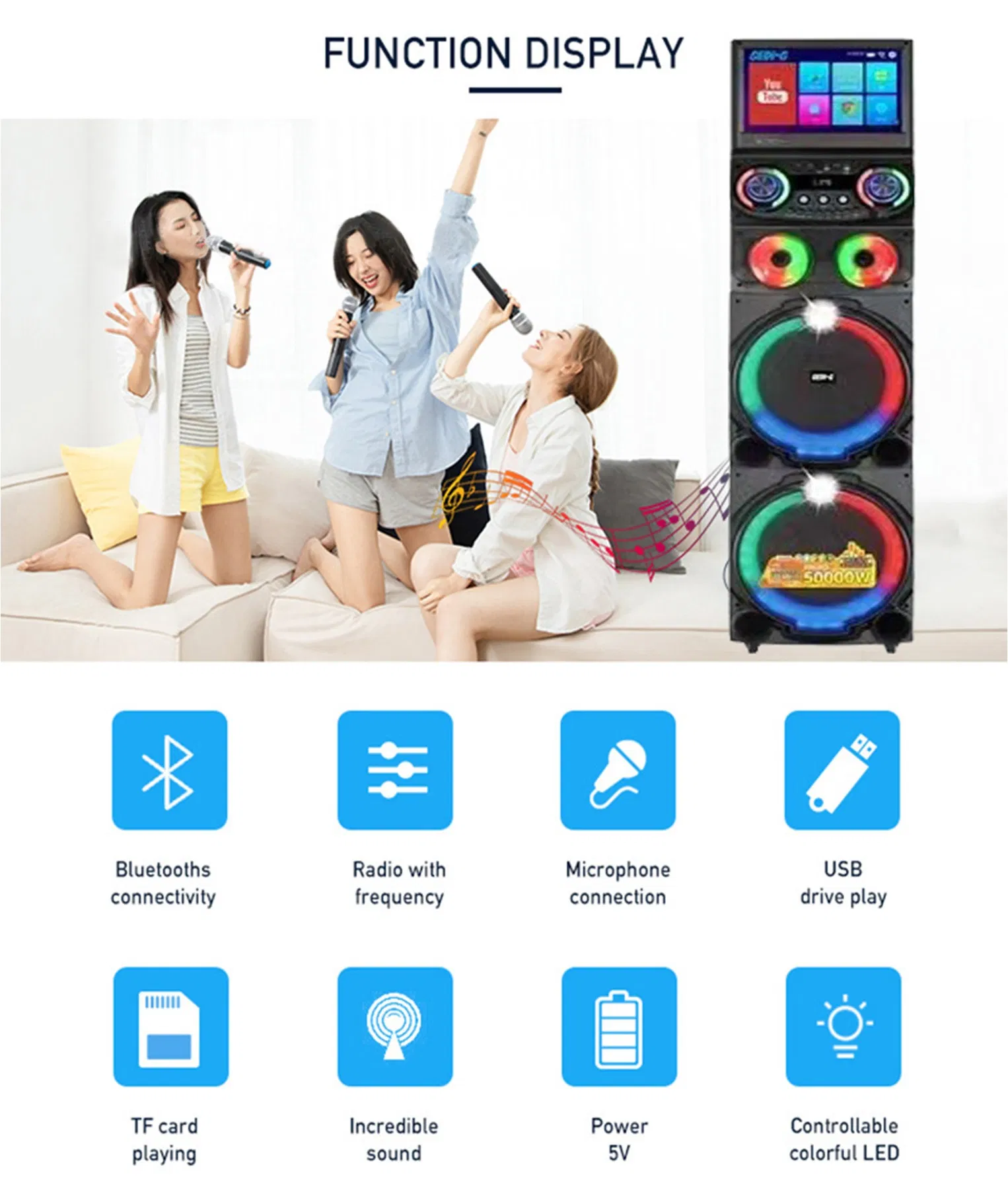 Karaoke Speaker Cinema Android WiFi Bluetooth KTV