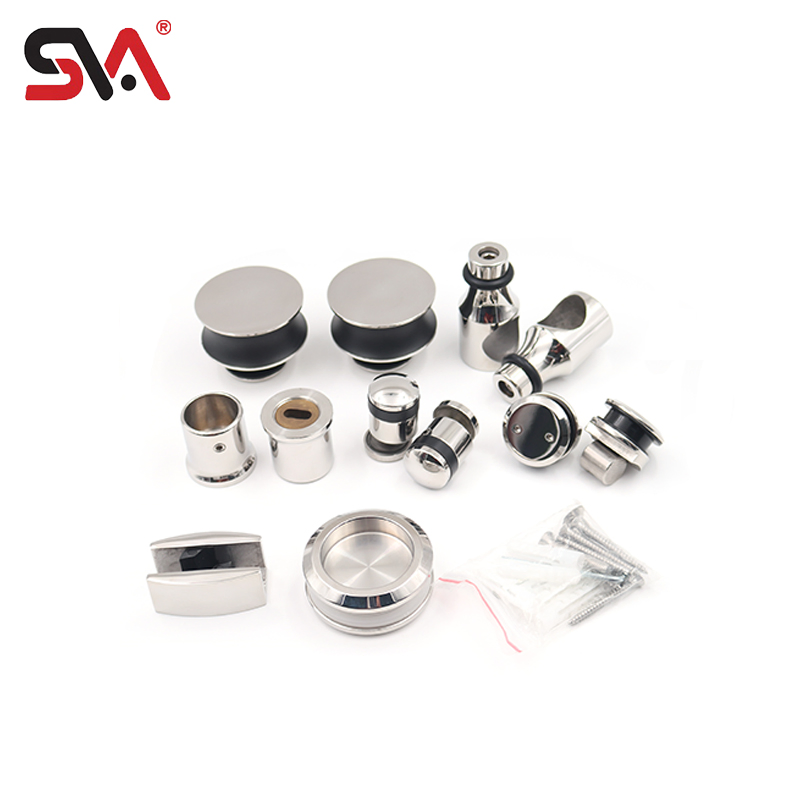 Modern Hotel Minimalist Bathroom Glass Door System Stainless Steel Sliding Door Hardware