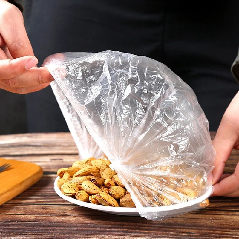 Disposable Food Wrap Cover Fresh Keeping Film PE Transparent Food Cover Plastic Bowl Cover with Elastic
