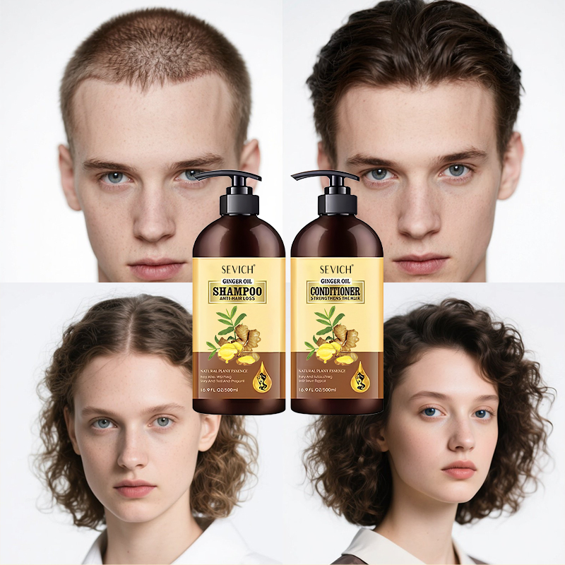 Ginger Hair Growth Set Private Label 500ml Natural Tea Tree Repairing Nourishing Hair Thickening Shampoo