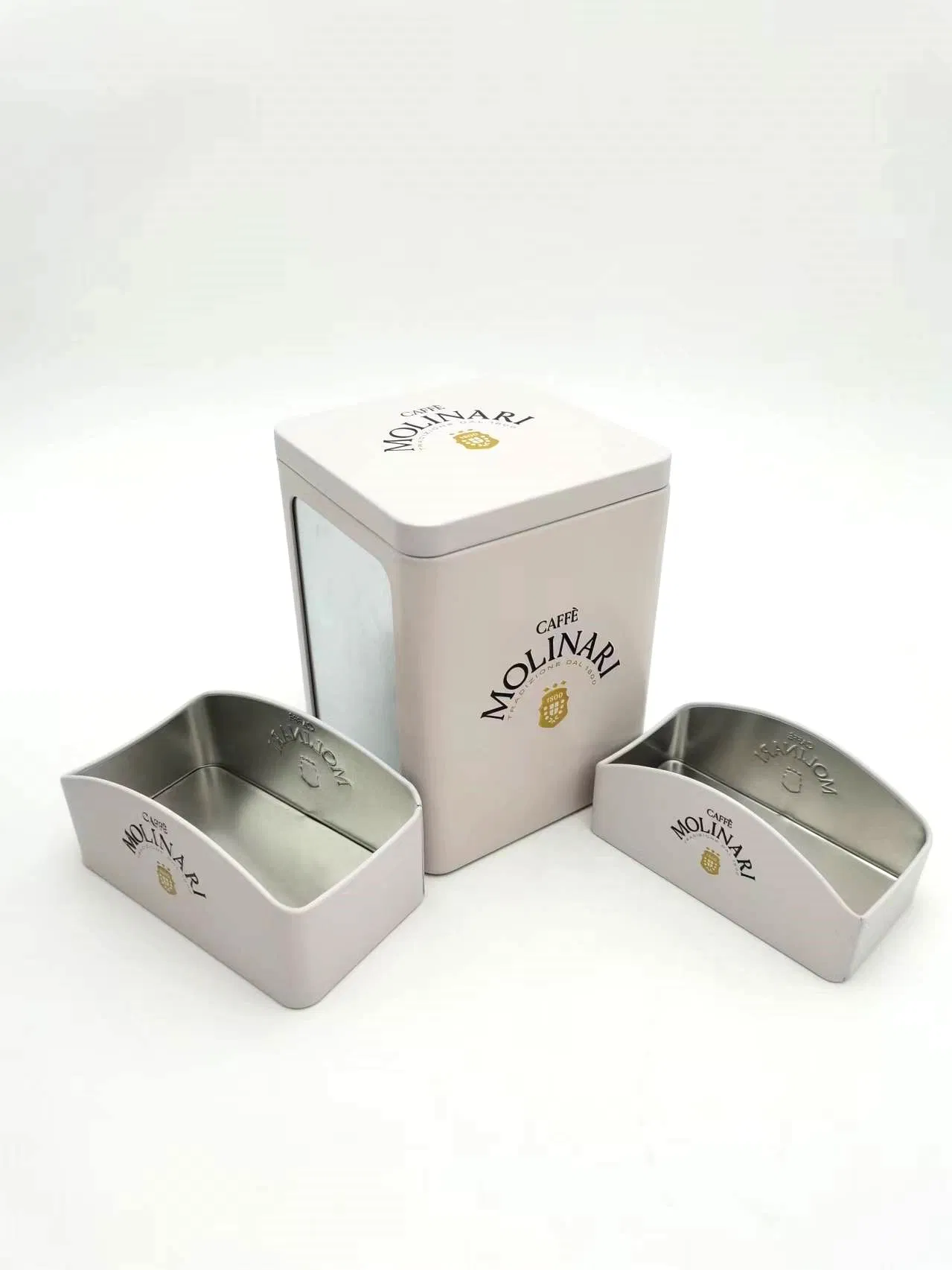 Branding Coffee Shop Restaurant Embossed Logo Tinplate Napkin Box Tissue Holder