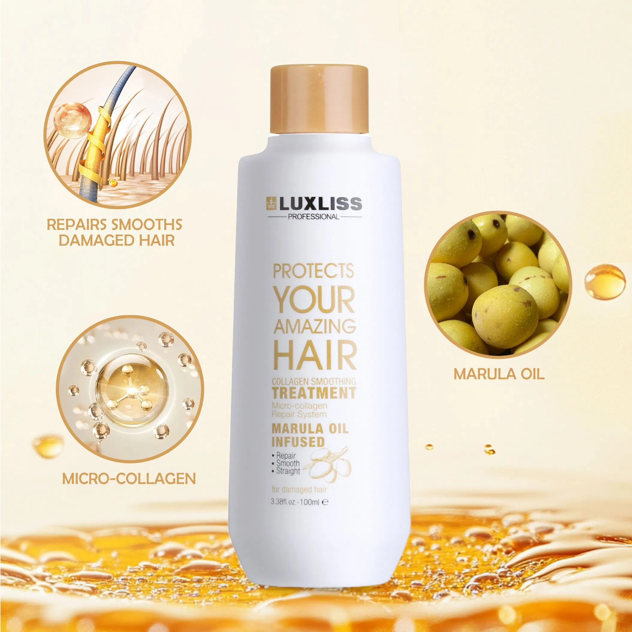 Luxliss Straightened Straight Smoothing Cream Repair Damaged Hair Collagen Hair Treatment