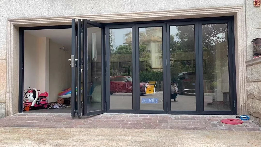 Elegant Aluminum-Framed Glass Folding Doors with Low-E Technology