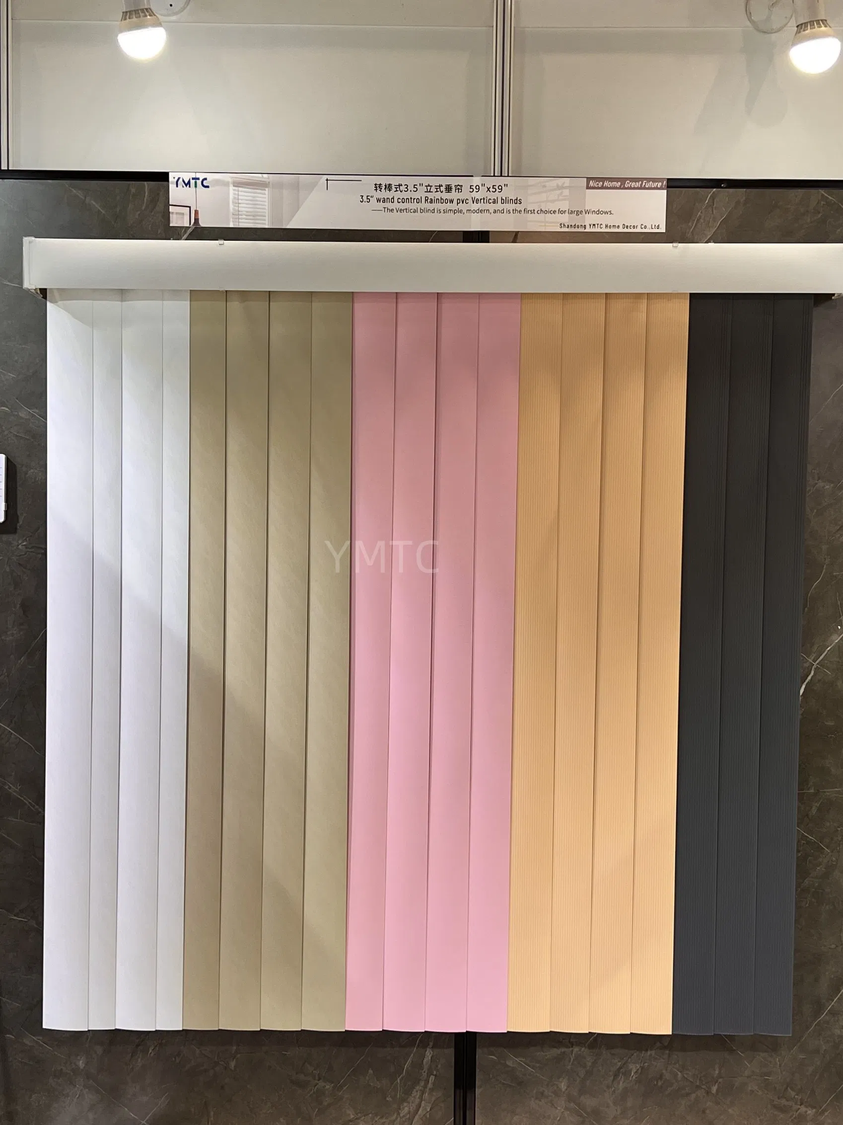 China Factory Indoorwand Control PVC 3.5" Slat Vertical Blinds
