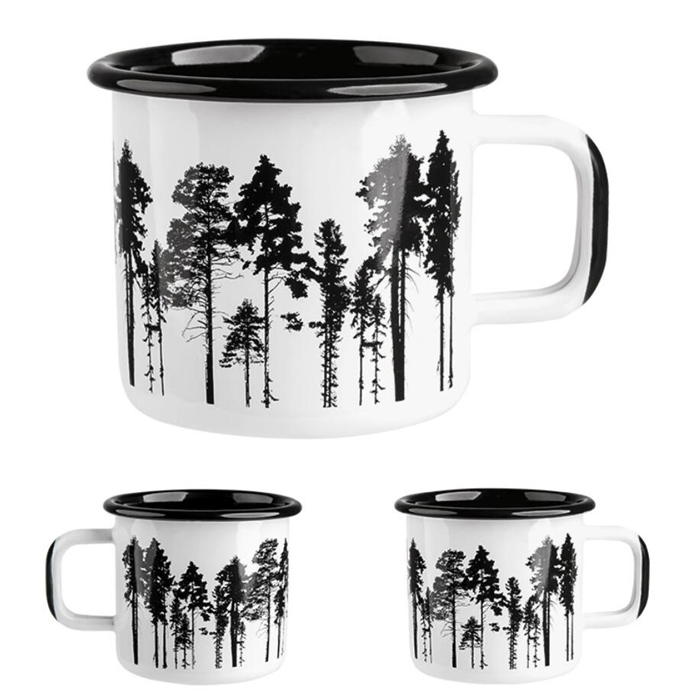 Enamel Cup 12 Oz Coffee Tea Mug with Handle for Home Camping Outdoor