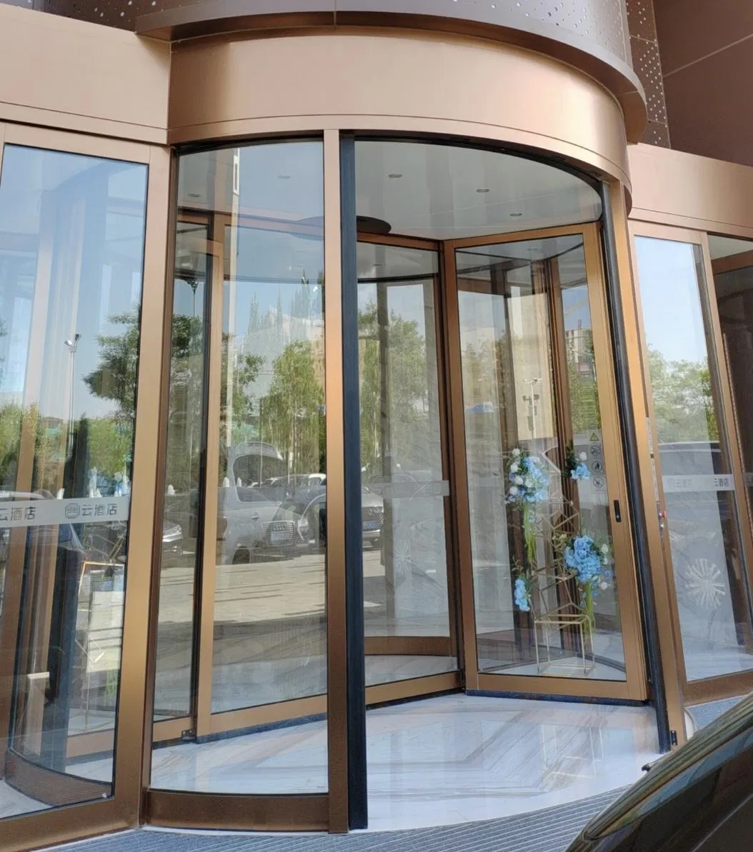 Customized Color Modern Design Doors Kit 2 3 4 Wing Automatic Revolving Rotating Door Manufacturer