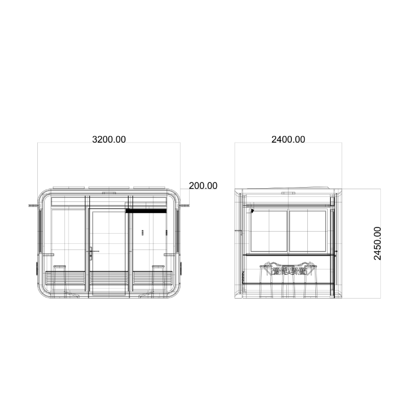 Prefabricated Street Bubble Tea Ice Cream Bar Mobile Container Shops Public Service Kiosk