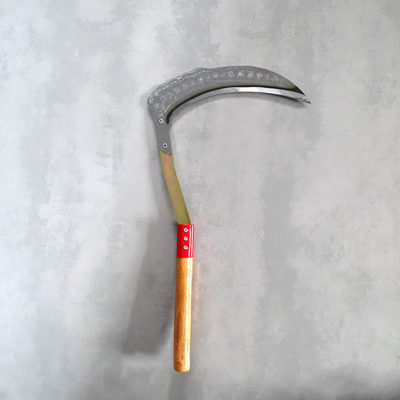 Farming Tools Rice Harvesting Sickle High Carbon Steel Blade Wooden Handle Sickle